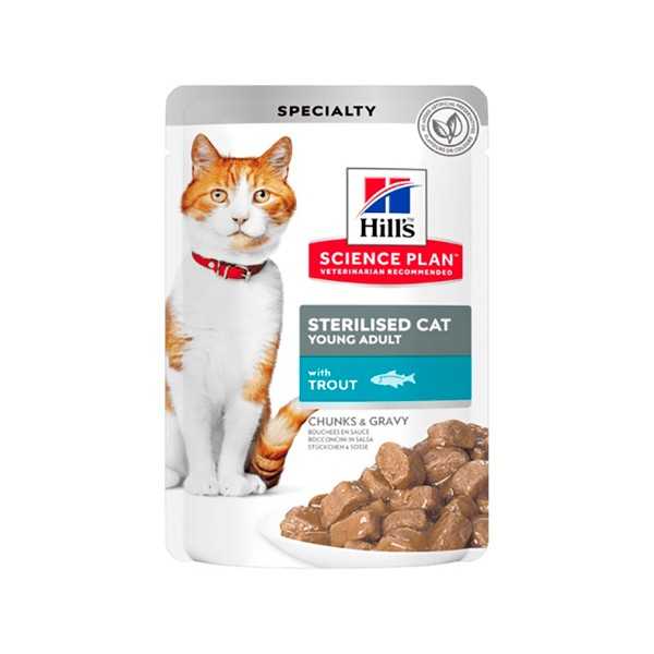 HILL'S SP FELINE STERILISED YOUNG TRUCHA 12 X 85 GR POUCH